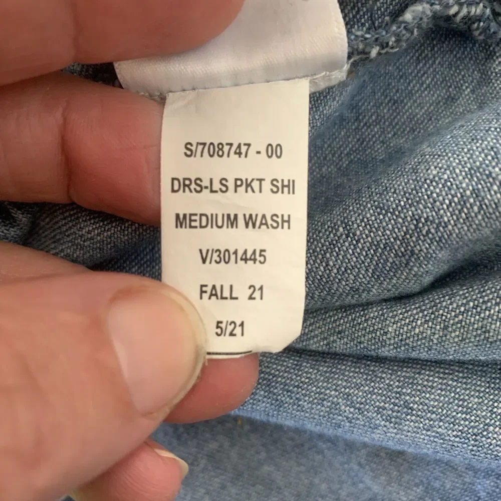 GAP Kids Denim Button Front Long Sleeve Shirt Dress Size M(8) Collared Blue Jean